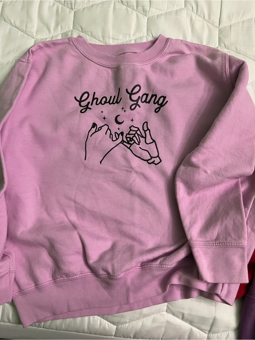 Ghoul Gang Pink Graphic Crewneck Sweatshirt for Kids